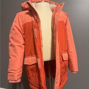 Cat & Jack Kids Two-Tone Orange Puffer Jacket